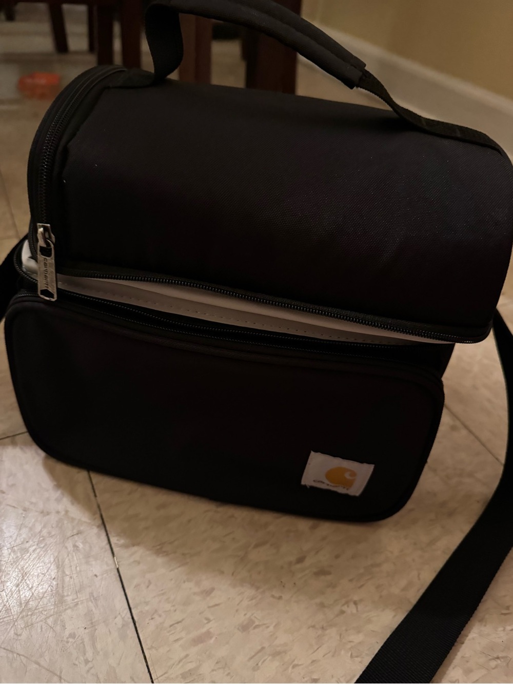 Carhartt Black Compact lunchbox lunchBag with Shoulder Strap